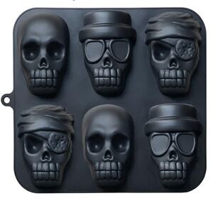 Skull Baking Molds 6 Cavity Cake Pan Silicone Mold Halloween Large Size Molds
